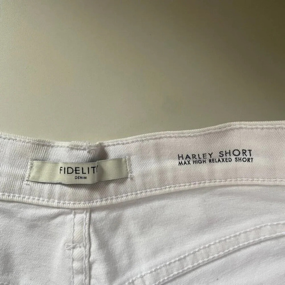 Fidelity Denim Harley Short Max High Relaxed Short  White Size 25 - Picture 5 of 6